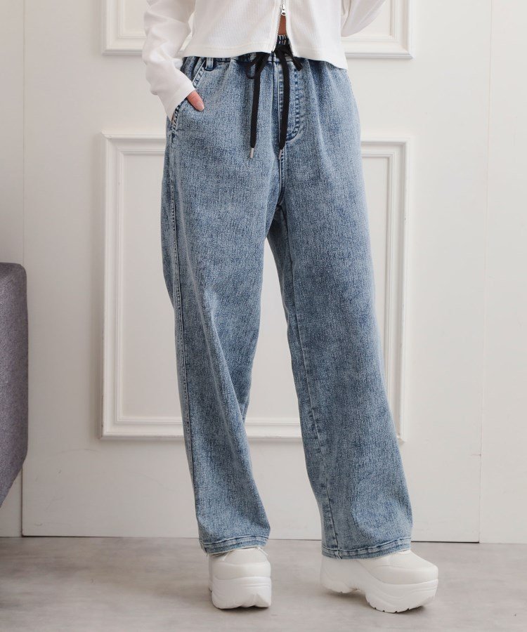 【ピンク ラテ/PINK-latte / KIDS】のワンポイント刺繍イージーロングパンツ インテリア・キッズ・メンズ・レディースファッション・服の通販 founy(ファニー) 　ファッション　Fashion　キッズファッション　Fashion for Kids　ボトムス　Bottoms　ガーリー　Girly, Feminine Style　シンプル　Simple, Minimal　スウェット / スエット　Sweatshirt, Sweatwear　スマート　Smart, Elegant　フィット　Fit, Slim Fit　ベーシック　Basic, Essential　ポケット　Pocket, Pocket Detail　ロング　Long, Long-Length　ワンポイント　One Point, Statement Accent　再入荷　Restock / Back in Stock　おすすめ　Recommended / Our Picks　ブルー|ID: prp329100004724225 ipo3291000000034197964