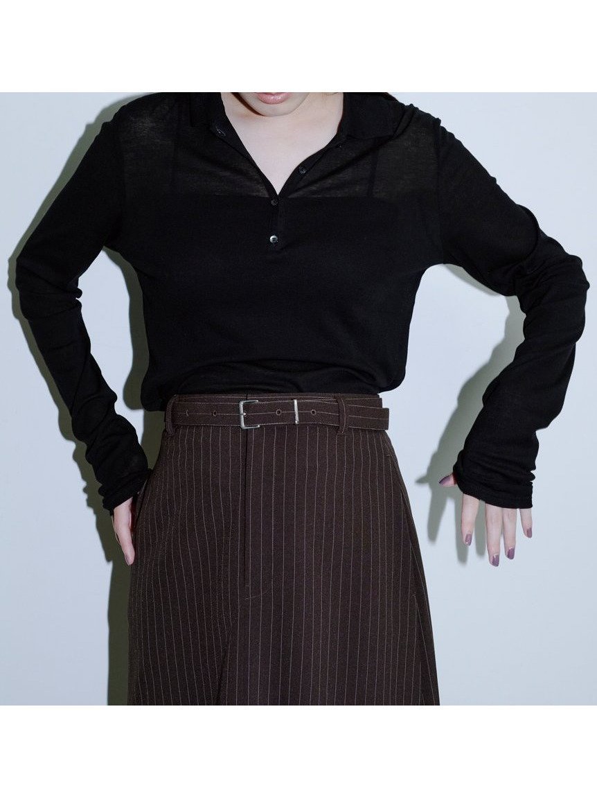 【ミースロエ/MIESROHE】のシアーフライスポロカットトップス インテリア・キッズ・メンズ・レディースファッション・服の通販 founy(ファニー) 　雑誌掲載アイテム　Magazine Picks & Fashion Features　ファッション雑誌　Fashion Magazines　ヴェリィ　VERY　ファッション　Fashion　レディースファッション　Fashion for Women　トップス・カットソー　Cut & Sew Tops　10月号　October Issue　シンプル　Simple, Minimal　スマート　Smart, Elegant　雑誌　Magazine, Fashion Magazine　BLK[009]|ID: prp329100004724234 ipo3291000000034540442