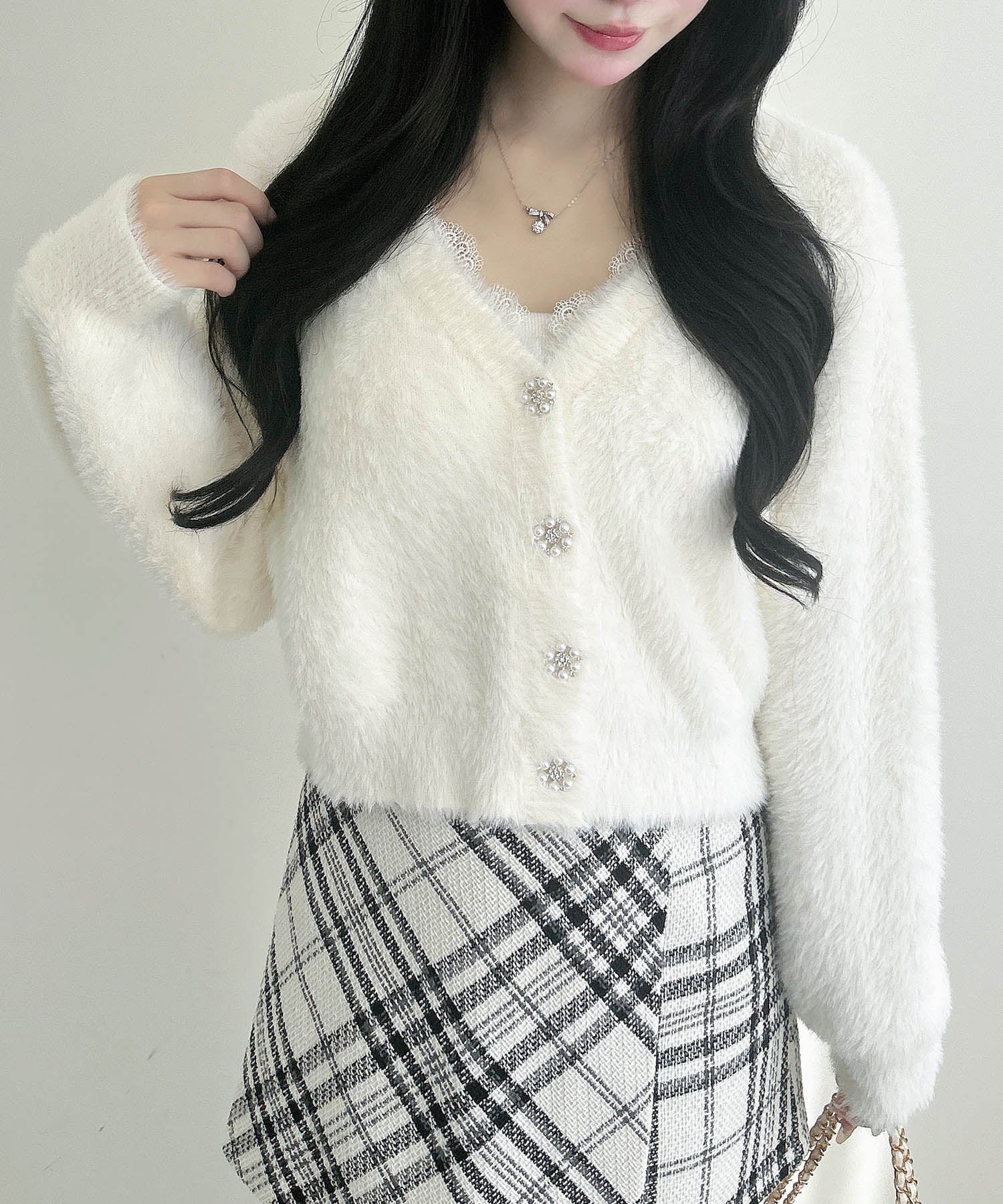 【イング/INGNI】の5Gレース付フェザーニットCD 人気、トレンドファッション・服の通販 founy(ファニー) ファッション Fashion レディースファッション Fashion for Women トップス・カットソー Cut & Sew Tops ニット Knit Tops & Sweaters カーディガン Cardigan, Knitwear ストーン Stone, Gem-Like スマホ Smartphone, Mobile Device フェザー Feather, Feather Detail ベーシック Basic, Essential レース Lace, Lace Fabric other-1|ID: prp329100004724264 ipo3291000000034552757