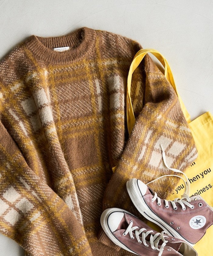 【フリークスストア/FREAK'S STORE】のビッグシルエット チェック ニットプルオーバー【限定展開】 25AW インテリア・キッズ・メンズ・レディースファッション・服の通販 founy(ファニー) 　ファッション　Fashion　レディースファッション　Fashion for Women　トップス・カットソー　Cut & Sew Tops　ニット　Knit Tops & Sweaters　カジュアルプルオーバー・ニットトップス　Pullovers & Knit Tops / Casual Pullovers　2025年　2025　2025-2026秋冬・A/W　Autumn/Winter 2025–26 AW25–26　冬　Winter / This Winter　チェック　Check, Plaid, Tartan　トレンド　Trend, Trending Now　ビッグ　Big, Oversized　A/W・秋冬　Autumn/Winter　マスタード|ID: prp329100004724297 ipo3291000000035227466