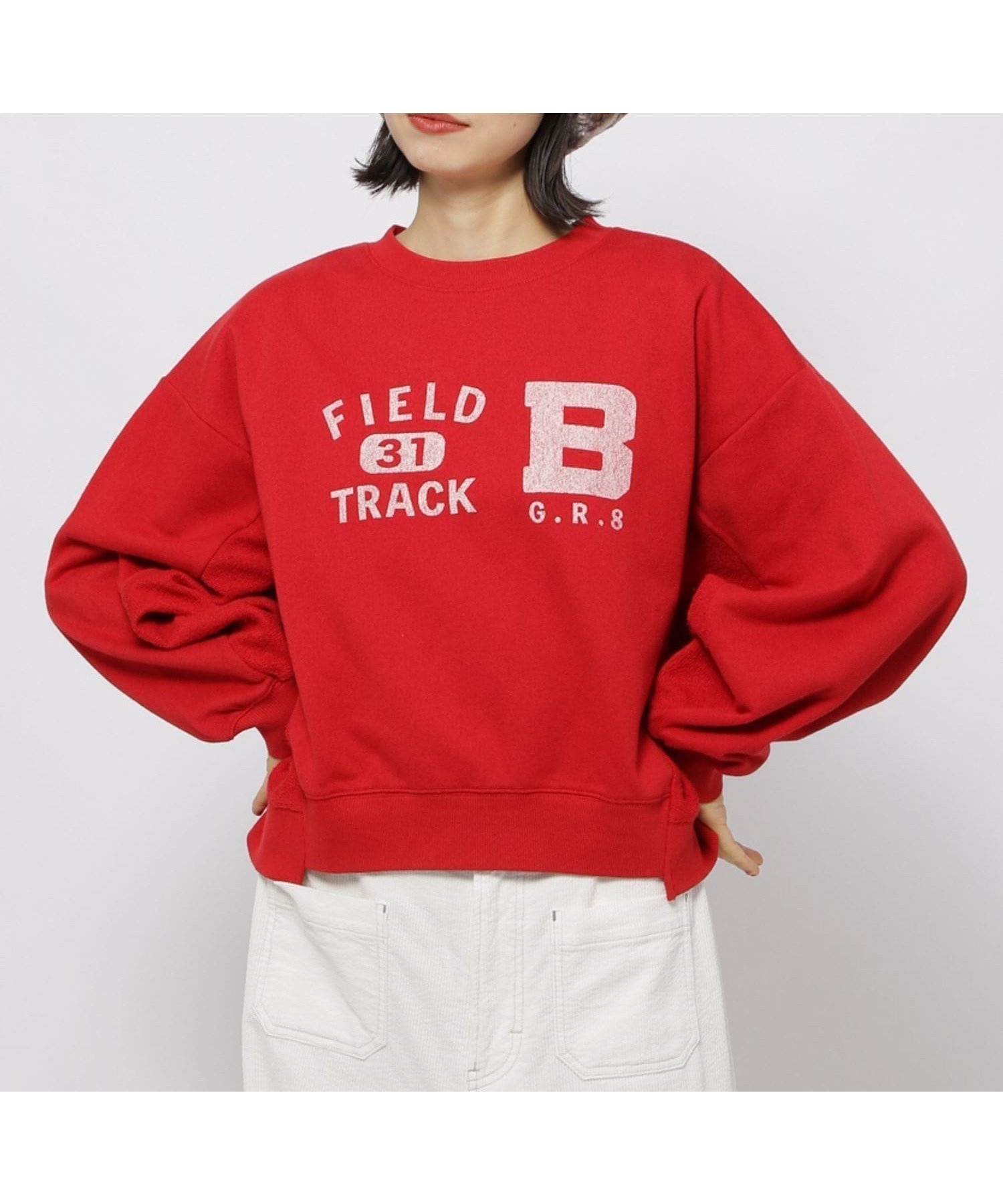 【ニコアンド/niko and】のサンドブラスト風リメイクプルオーバー インテリア・キッズ・メンズ・レディースファッション・服の通販 founy(ファニー) 　ファッション　Fashion　レディースファッション　Fashion for Women　トップス・カットソー　Cut & Sew Tops　カジュアルプルオーバー・ニットトップス　Pullovers & Knit Tops / Casual Pullovers　おすすめ　Recommended / Our Picks　クロップド　Cropped, Short Length　タオル　Towel, Bath Towel　フェミニン　Feminine, Girly　プリント　Print, Printed Pattern　リメイク　Remake, Reconstructed　ワイド　Wide, Wide Fit　レッド|ID: prp329100004724305 ipo3291000000034624413