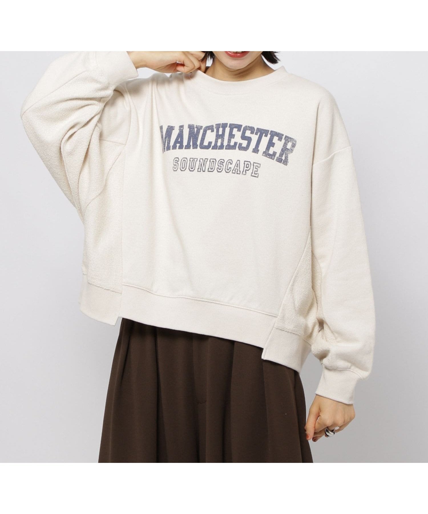 【ニコアンド/niko and】のサンドブラスト風リメイクプルオーバー インテリア・キッズ・メンズ・レディースファッション・服の通販 founy(ファニー) 　ファッション　Fashion　レディースファッション　Fashion for Women　トップス・カットソー　Cut & Sew Tops　カジュアルプルオーバー・ニットトップス　Pullovers & Knit Tops / Casual Pullovers　おすすめ　Recommended / Our Picks　クロップド　Cropped, Short Length　タオル　Towel, Bath Towel　フェミニン　Feminine, Girly　プリント　Print, Printed Pattern　リメイク　Remake, Reconstructed　ワイド　Wide, Wide Fit　アイボリー|ID: prp329100004724305 ipo3291000000034624414