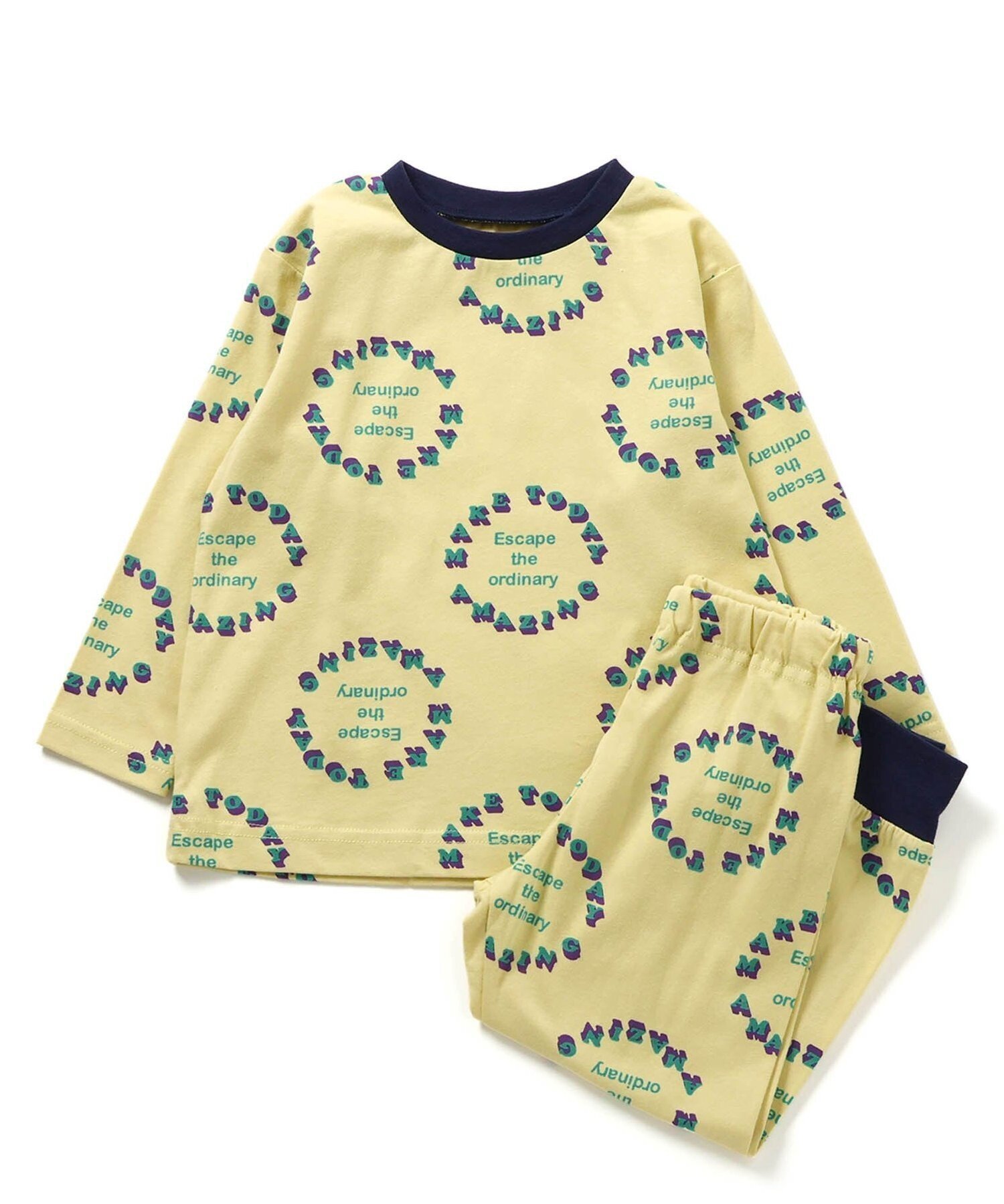 【エフオー オンラインストア/F.O.Online Store / KIDS】の【リンク】バラエティ天竺パジャマ インテリア・キッズ・メンズ・レディースファッション・服の通販 founy(ファニー) 　ファッション　Fashion　キッズファッション　Fashion for Kids　カラフル　Colorful Design　パジャマ　Pajamas, Sleepwear　人気　Popular, Best Seller　イエロー|ID: prp329100004724347 ipo3291000000034140982