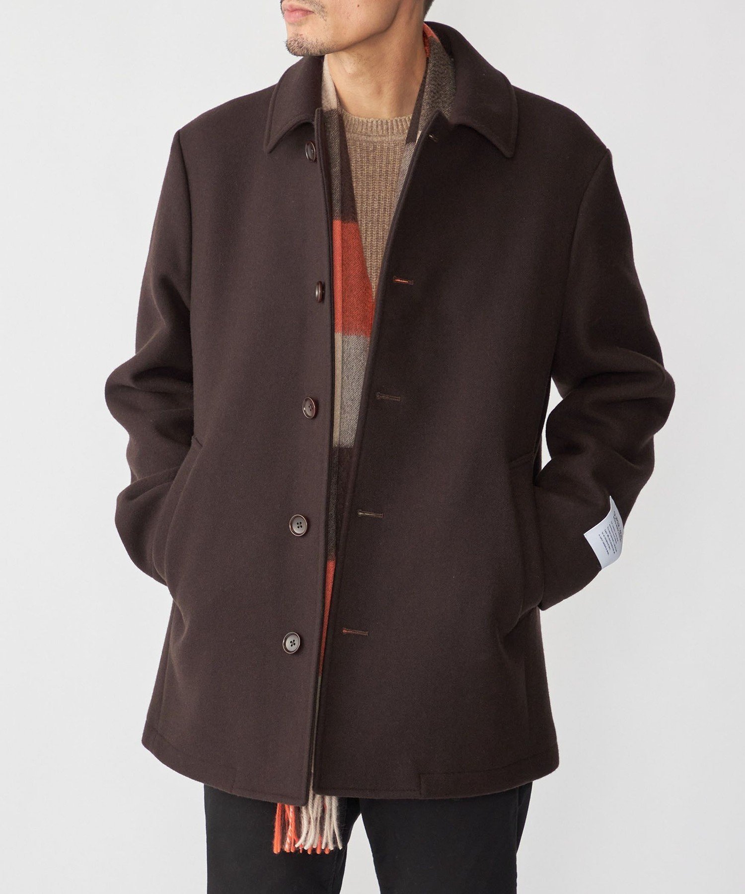 【シップス/SHIPS / MEN】のSHIPS S140 ウールシルク シングル ピーコート インテリア・キッズ・メンズ・レディースファッション・服の通販 founy(ファニー) 　ファッション　Fashion　メンズファッション　Fashion for Men　インナー　Innerwear　今季　This Season, Current Season　シルク　Silk, 100% Silk　ジャケット　Jacket, Outerwear　スラックス　Slacks, Dress Pants　ダウン　Down, Puffer　トレンド　Trend, Trending Now　定番　Standard, Basic Item　パーカー　Hoodie, Parka　メルトン　Melton, Heavy Wool　エレガント 上品　Elegant　ブラウン|ID: prp329100004724391 ipo3291000000034849374