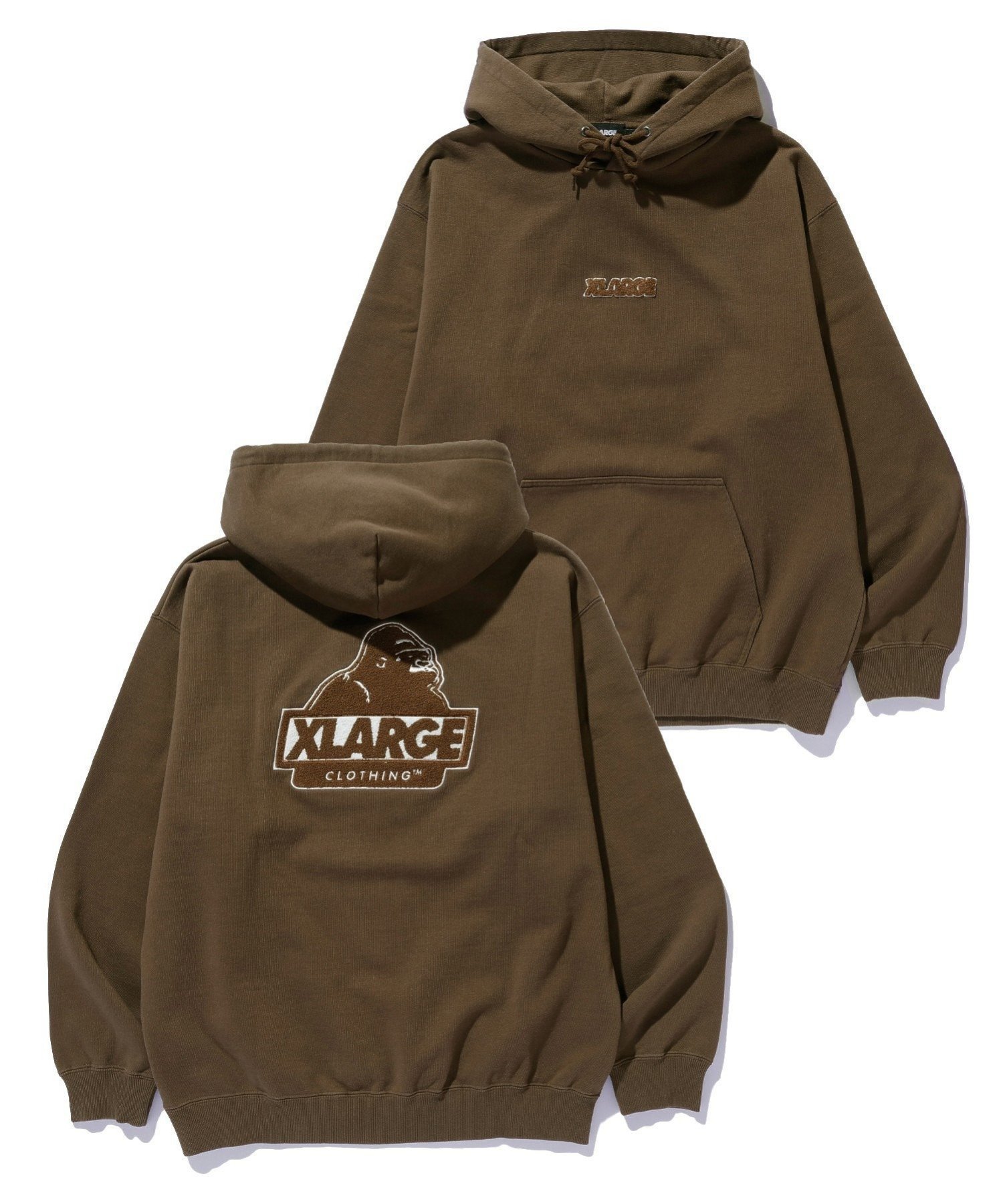 【エクストララージ/XLARGE / MEN】のSLANTED OG HOODED SWEATSHIRT XLARGE インテリア・キッズ・メンズ・レディースファッション・服の通販 founy(ファニー) 　ファッション　Fashion　メンズファッション　Fashion for Men　トップス・カットソー　Cut & Sew Tops　パーカー・フーディー / カジュアルコーデ　Hoodies & Parkas　メンズシャツ　Shirts　パーカー　Hoodie, Parka　フロント　Front, Front Design　ベーシック　Basic, Essential　BROWN|ID: prp329100004724470 ipo3291000000034141410