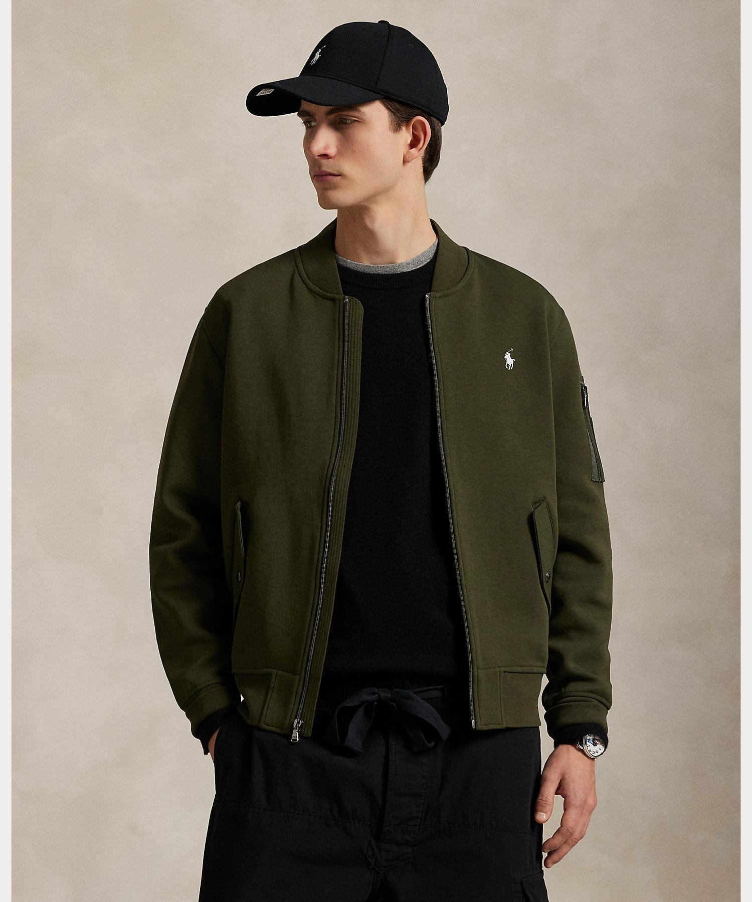 【ラルフローレン/RALPH LAUREN / MEN】のダブルニット ボンバー ジャケット インテリア・キッズ・メンズ・レディースファッション・服の通販 founy(ファニー) 　ファッション　Fashion　メンズファッション　Fashion for Men　なめらか　Smooth, Silky Texture　クラシック　Classic, Timeless Style　ジャケット　Jacket, Outerwear　スポーティ　Sporty, Casual Athletic　ダブル　Double, Double-Breasted　フロント　Front, Front Design　ポケット　Pocket, Pocket Detail　メタル　Metal, Metal Parts　長袖　Long Sleeve, Full Sleeve　301グリーン|ID: prp329100004724475 ipo3291000000034195756