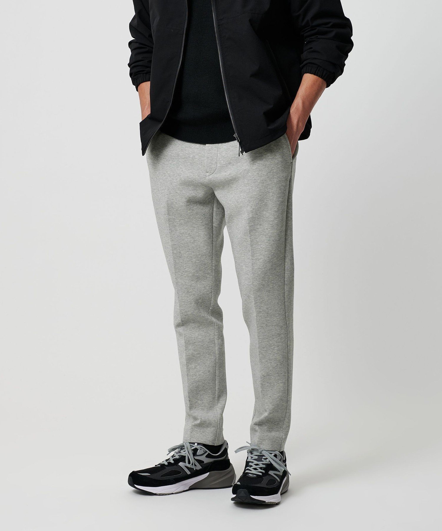 【ビューティ&ユース ユナイテッドアローズ/BEAUTY&YOUTH / UNITED ARROWS / MEN】の【WEB限定 WARDROBE SMART】ダブルニット ノープリーツ スラックス パンツ/セットアップ対応 インテリア・キッズ・メンズ・レディースファッション・服の通販 founy(ファニー) 　ファッション　Fashion　メンズファッション　Fashion for Men　ボトムス　Bottoms　春　Spring　カーディガン　Cardigan, Knitwear　シャーリング　Shirring, Ruched　シンプル　Simple, Minimal　スウェット / スエット　Sweatshirt, Sweatwear　スピンドル　Spindle, Drawcord　スポーティ　Sporty, Casual Athletic　スマート　Smart, Elegant　スラックス　Slacks, Dress Pants　セットアップ　Set-Up, Coordinated Outfit　ダブル　Double, Double-Breasted　テーパード　Tapered, Tapered Pants　パーカー　Hoodie, Parka　ファブリック　Fabric, Textile　フラット　Flat, Flat Shoes　プリーツ　Pleats, Pleated　ポケット　Pocket, Pocket Detail　リラックス　Relax, Relaxed Fit　A/W・秋冬　Autumn/Winter　MD.GRAY|ID: prp329100004724481 ipo3291000000034278493