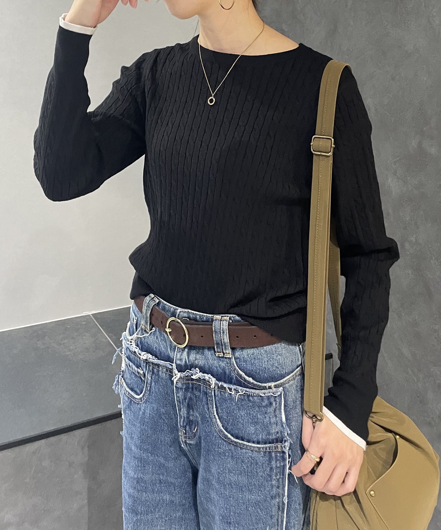 【イッカ/ikka】のミニケーブルニットプルオーバー インテリア・キッズ・メンズ・レディースファッション・服の通販 founy(ファニー) 　ファッション　Fashion　レディースファッション　Fashion for Women　トップス・カットソー　Cut & Sew Tops　ニット　Knit Tops & Sweaters　カジュアルプルオーバー・ニットトップス　Pullovers & Knit Tops / Casual Pullovers　インナー　Innerwear　コンパクト　Compact, Small Size　シンプル　Simple, Minimal　フィット　Fit, Slim Fit　エレガント 上品　Elegant　ブラック|ID: prp329100004724529 ipo3291000000034141606