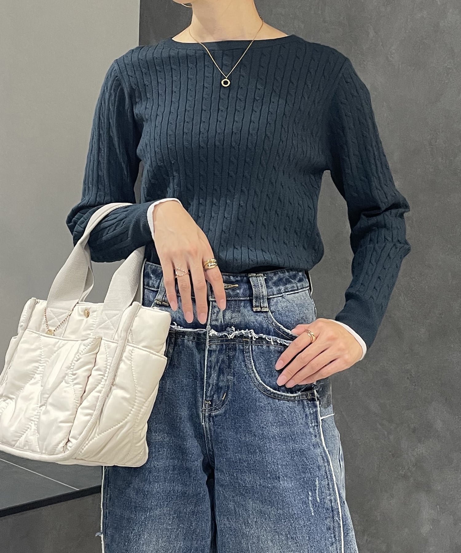 【イッカ/ikka】のミニケーブルニットプルオーバー インテリア・キッズ・メンズ・レディースファッション・服の通販 founy(ファニー) 　ファッション　Fashion　レディースファッション　Fashion for Women　トップス・カットソー　Cut & Sew Tops　ニット　Knit Tops & Sweaters　カジュアルプルオーバー・ニットトップス　Pullovers & Knit Tops / Casual Pullovers　インナー　Innerwear　コンパクト　Compact, Small Size　シンプル　Simple, Minimal　フィット　Fit, Slim Fit　エレガント 上品　Elegant　ダークグリーン|ID: prp329100004724529 ipo3291000000034141607