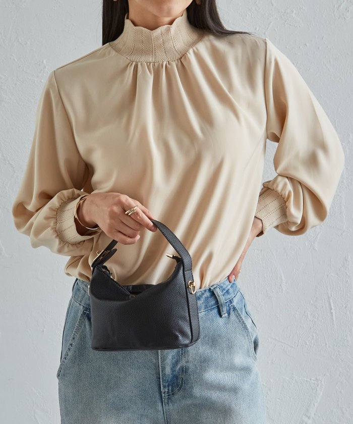【ラナン/Ranan】のRanan/スカラップリブニット使いブラウス インテリア・キッズ・メンズ・レディースファッション・服の通販 founy(ファニー) https://founy.com/ ファッション Fashion レディースファッション Fashion for Women トップス・カットソー Cut & Sew Tops ニット Knit Tops & Sweaters シャツ・ブラウス・オフィスカジュアル Elegant Blouses & Button-Ups ジャケット Jacket, Outerwear スカラップ Scallop, Scalloped Edge スリーブ Sleeve, Long Sleeve / Short Sleeve デニム Denim, Jeans Material ハイネック High Neck, Mock Neck エレガント 上品 Elegant 切替 Switching, Contrast Panel |ID: prp329100004724630 ipo3291000000034142010