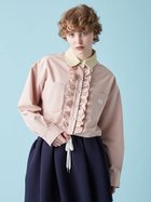 【ファーファー/FURFUR】のロゴ刺繍フリルシャツ 人気、トレンドファッション・服の通販 founy(ファニー) ファッション Fashion レディースファッション Fashion for Women トップス・カットソー Cut & Sew Tops シャツ・ブラウス・オフィスカジュアル Elegant Blouses & Button-Ups コーデュロイ Corduroy, Cord Fabric スマート Smart, Elegant チェック Check, Plaid, Tartan デニム Denim, Jeans Material トレンド Trend, Trending Now フェミニン Feminine, Girly フリル Frill, Ruffle thumbnail PNK[066]|ID: prp329100004724741 ipo3291000000034522452