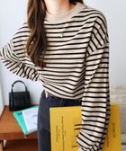【アンドミー/andme】のモックネック ボリューム袖 長袖Tシャツ グレージュ×ブラック|ID: prp329100004724896 ipo3291000000034237420