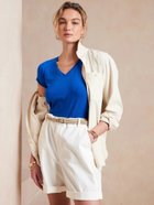 【バナナリパブリック ファクトリーストア/BANANA REPUBLIC FACTORY STORE】のBANANA REPUBLIC FACTORY STORE VネックタイムレスTシャツ 人気、トレンドファッション・服の通販 founy(ファニー) ファッション Fashion レディースファッション Fashion for Women トップス・カットソー Cut & Sew Tops シャツ・ブラウス・オフィスカジュアル Elegant Blouses & Button-Ups ロングTシャツ・Tシャツ Longline T-Shirts & Tees Vネックトップス V-Neck Tops / V-Cut Neckline Shirts フォルム Silhouette, Form ベーシック Basic, Essential thumbnail BLUE_CORSICA|ID: prp329100004724903 ipo3291000000034620722