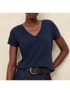 【バナナリパブリック ファクトリーストア/BANANA REPUBLIC FACTORY STORE】のBANANA REPUBLIC FACTORY STORE VネックタイムレスTシャツ 人気、トレンドファッション・服の通販 founy(ファニー) ファッション Fashion レディースファッション Fashion for Women トップス・カットソー Cut & Sew Tops シャツ・ブラウス・オフィスカジュアル Elegant Blouses & Button-Ups ロングTシャツ・Tシャツ Longline T-Shirts & Tees Vネックトップス V-Neck Tops / V-Cut Neckline Shirts フォルム Silhouette, Form ベーシック Basic, Essential thumbnail BLUE_GALAXY|ID: prp329100004724903 ipo3291000000034620725