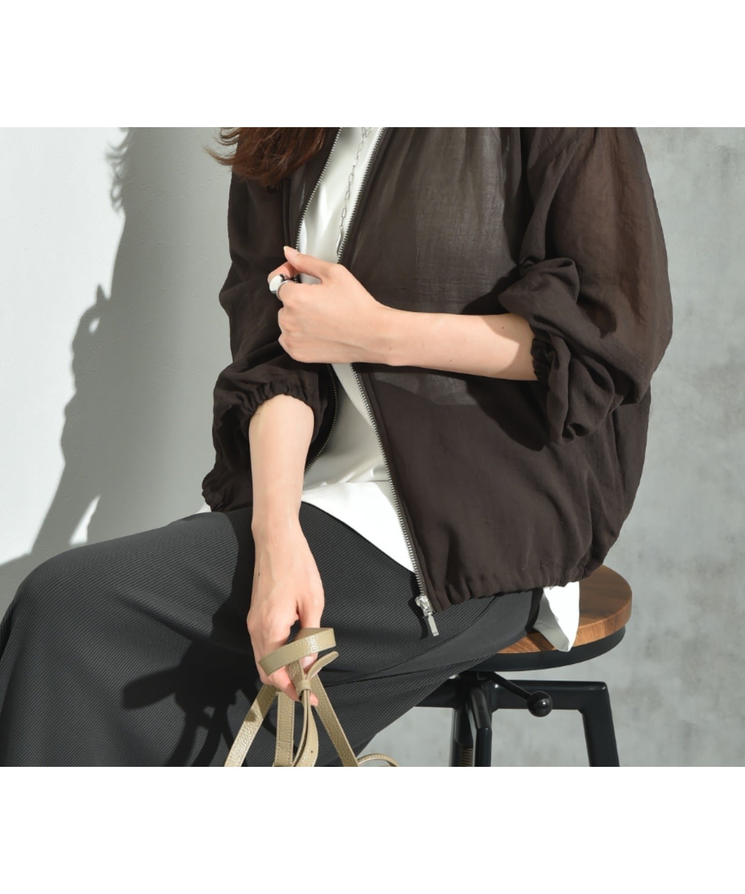 【インタープラネット/INTERPLANET】のEボイルブルゾン インテリア・キッズ・メンズ・レディースファッション・服の通販 founy(ファニー) 　ファッション　Fashion　レディースファッション　Fashion for Women　アウター　Coat / Outerwear Collection　ブルゾンジャケット・スポーティアウター　Blouson Jackets　おすすめ　Recommended / Our Picks　キャミワンピース　Cami Dress, Slip Dress　シアー　Sheer, See-Through　シンプル　Simple, Minimal　デニム　Denim, Jeans Material　トレンド　Trend, Trending Now　ブルゾン　Blouson, Bomber Jacket　ベーシック　Basic, Essential　リラックス　Relax, Relaxed Fit　ワイド　Wide, Wide Fit　今季　This Season, Current Season　ビジネス 仕事 通勤　Business / Work / Commuting　ブラウン|ID: prp329100004724914 ipo3291000000034262176