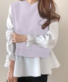 【アミュレット/Amulet】の【Amulet】ニットベスト付きブラウス オフィス シンプル シャツ 秋 冬 レディース パープル×ホワイト|ID: prp329100004725468 ipo3291000000034195728