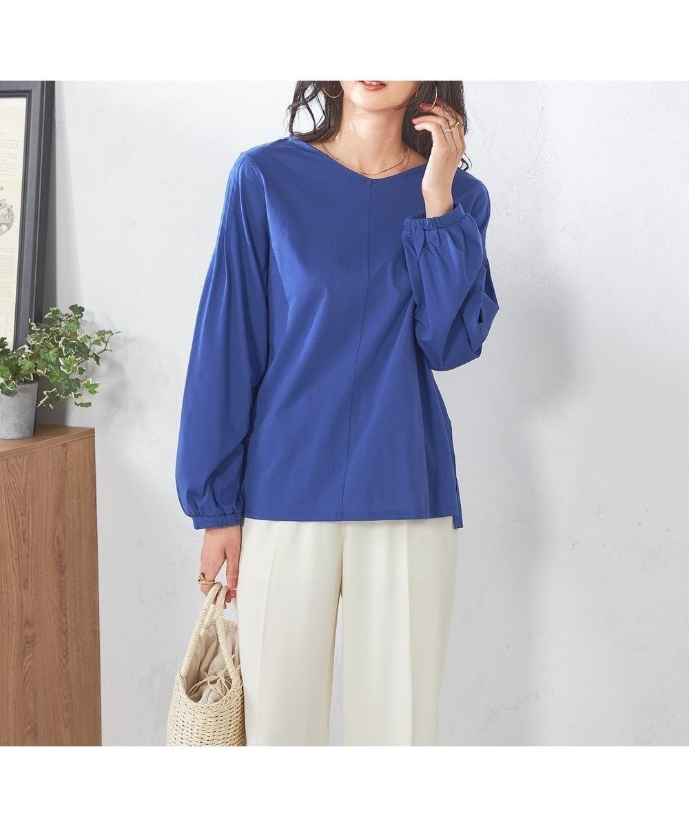 【アー ヴェー ヴェー/a.v.v】のピンタックスリーブトップス インテリア・キッズ・メンズ・レディースファッション・服の通販 founy(ファニー) ファッション Fashion レディースファッション Fashion for Women トップス・カットソー Cut & Sew Tops カットソー Cut and Sewn Top シンプル Simple, Minimal デニム Denim, Jeans Material 再入荷 Restock / Back in Stock ブルー|ID: prp329100004725471 ipo3291000000034684066