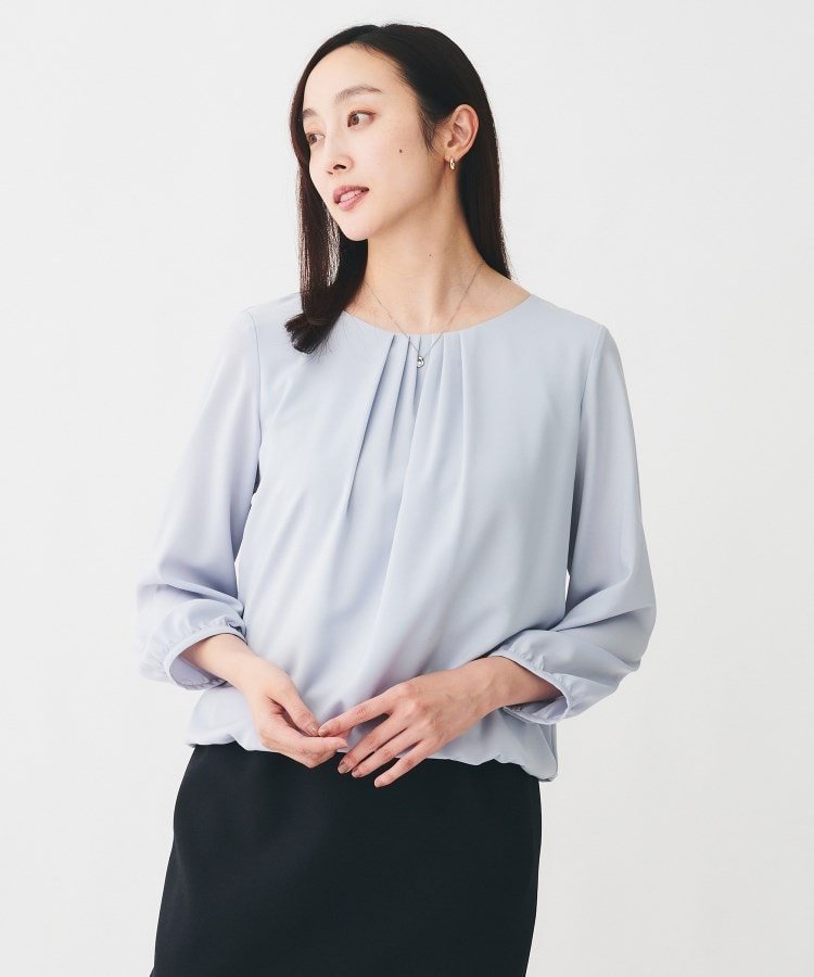 【アンタイトル/UNTITLED】の【通勤スーツ/オフィス/フォーマル】パウダリーブラウス インテリア・キッズ・メンズ・レディースファッション・服の通販 founy(ファニー) ファッション Fashion レディースファッション Fashion for Women トップス・カットソー Cut & Sew Tops シャツ・ブラウス・オフィスカジュアル Elegant Blouses & Button-Ups インナー Innerwear ギャザー Gathered, Ruffled サテン Satin, Glossy Fabric ジャケット Jacket, Outerwear ストレッチ Stretch, Stretchy Fabric スマート Smart, Elegant スーツ Suit, Formalwear ドレープ Drape, Draping Fabric 定番 Standard, Basic Item 人気 Popular, Best Seller パウダー Powder, Soft Tone フォーマル Formal, Dressy ベーシック Basic, Essential おすすめ Recommended / Our Picks エレガント 上品 Elegant ビジネス 仕事 通勤 Business / Work / Commuting サックスブルー|ID: prp329100004725479 ipo3291000000034416473