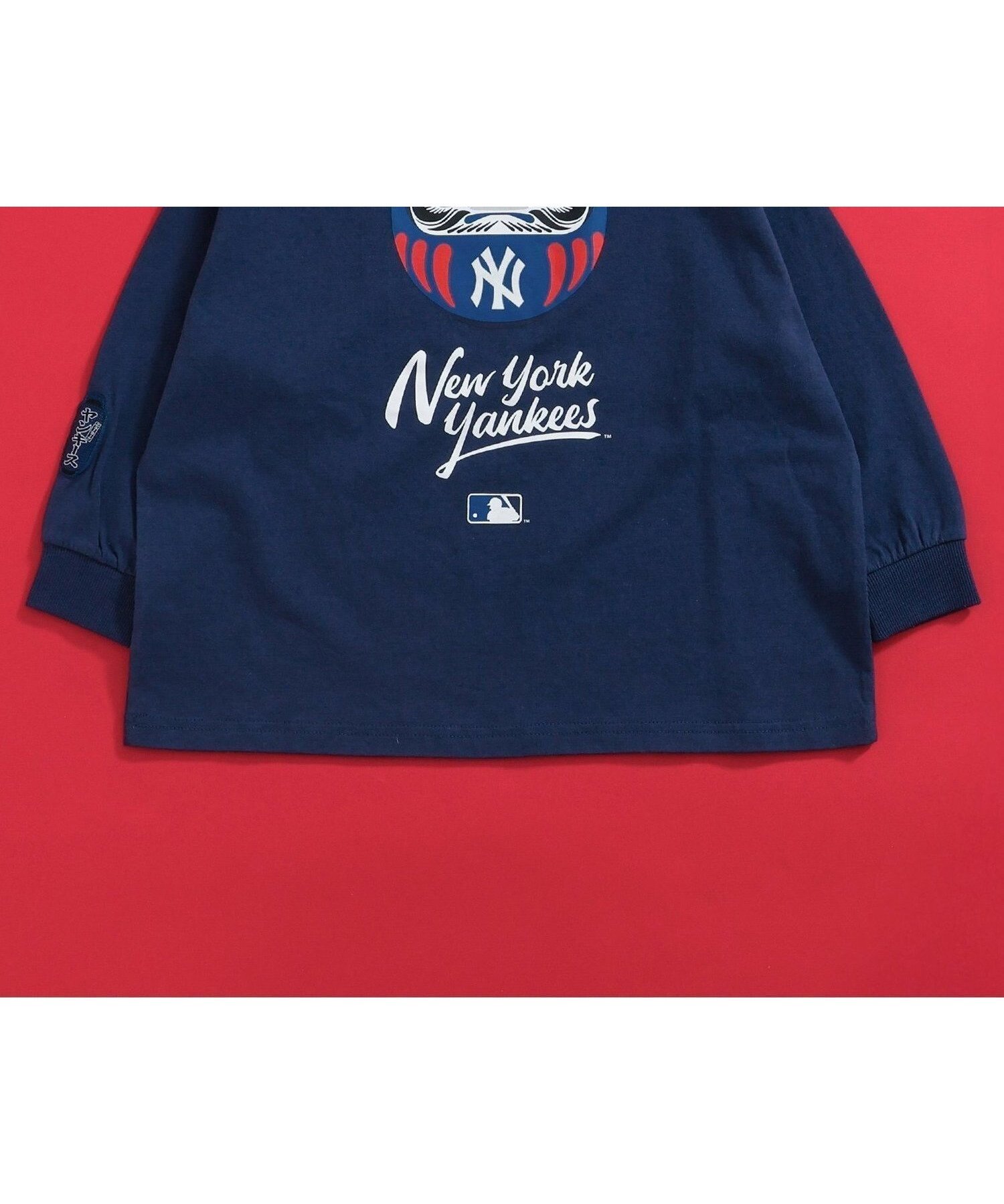 【エフオー オンラインストア/F.O.Online Store / KIDS】のMLB JAPANダルマロンT インテリア・キッズ・メンズ・レディースファッション・服の通販 founy(ファニー) 　ファッション　Fashion　キッズファッション　Fashion for Kids　シンプル　Simple, Minimal　ソックス　Socks, Hosiery　ニューヨーク　New York, NYC Style　プリント　Print, Printed Pattern　ボストン　Boston　長袖　Long Sleeve, Full Sleeve　ネイビーブルー|ID: prp329100004725499 ipo3291000000034145902