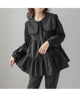 【ラジュール/Lajour】のセーラーカラー ティアードブラウス 人気、トレンドファッション・服の通販 founy(ファニー) ファッション Fashion レディースファッション Fashion for Women トップス・カットソー Cut & Sew Tops シャツ・ブラウス・オフィスカジュアル Elegant Blouses & Button-Ups おすすめ Recommended / Our Picks カーディガン Cardigan, Knitwear フラワー Flower, Floral レース Lace, Lace Fabric エレガント 上品 Elegant |ID:prp329100004725521