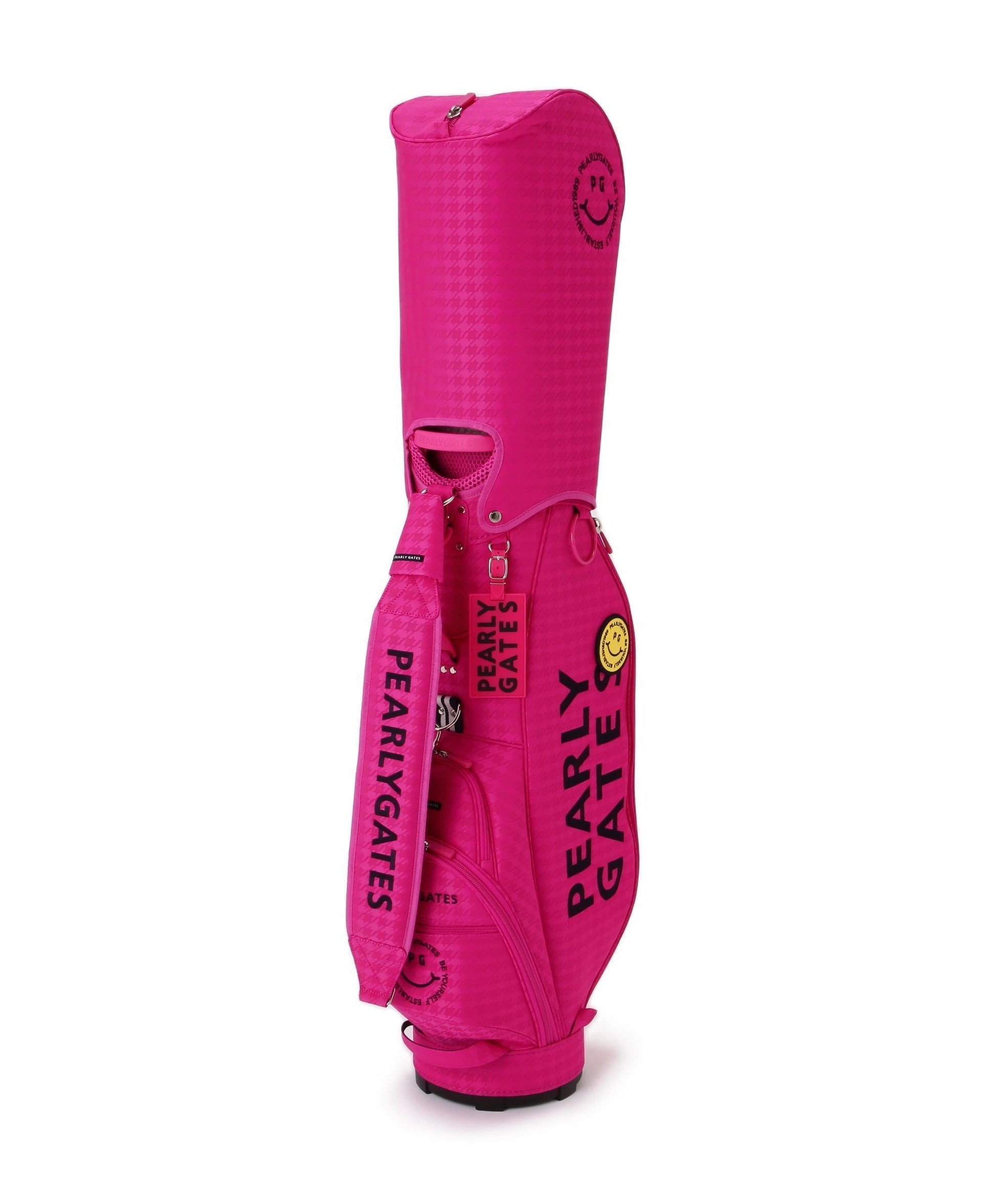 【パーリーゲイツ/PEARLY GATES / MEN】のPG is PG キャディバッグ (46インチ対応) (UNISEX) インテリア・キッズ・メンズ・レディースファッション・服の通販 founy(ファニー) 　ファッション　Fashion　メンズファッション　Fashion for Men　バッグ　Bags　アクセサリー　Fashion Accessories　ショルダー　Shoulder, Shoulder Strap　スクエア　Square, Square Shape　プレート　Plate, Dish　ポケット　Pocket, Pocket Detail　ユニセックス　Unisex, Genderless　ラウンド　Round, Round Neck　ピンク|ID: prp329100004725523 ipo3291000000034459379