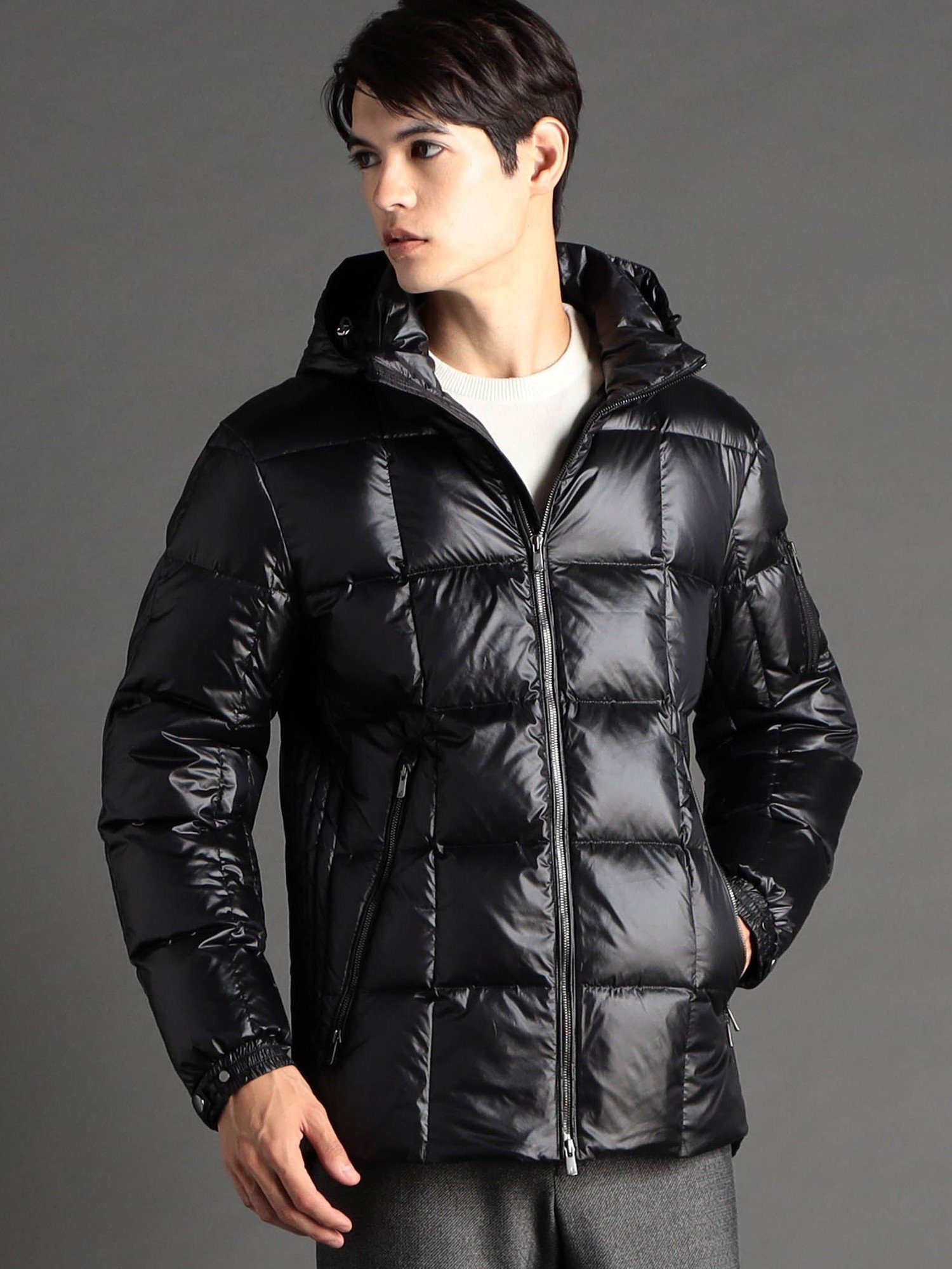 【ニコル/NICOLE / MEN】の【ex/tra】Olmetex プレミアムシャイニーダウンブルゾン インテリア・キッズ・メンズ・レディースファッション・服の通販 founy(ファニー) 　ファッション　Fashion　メンズファッション　Fashion for Men　イタリア　Italy　キルト　Quilt, Quilted Fabric　軽量　Lightweight, Ultra Light　シルク　Silk, 100% Silk　スポーティ　Sporty, Casual Athletic　スマート　Smart, Elegant　ダウン　Down, Puffer　ブロック　Block, Solid Block Pattern　ベスト　Vest, Waistcoat　ラウンド　Round, Round Neck　39チャコールグレー|ID: prp329100004725576 ipo3291000000035194477