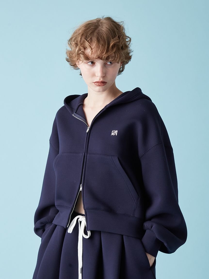 【ファーファー/FURFUR】の【WEB・一部店舗限定カラー】ロゴ刺繍ジップアップフーディー インテリア・キッズ・メンズ・レディースファッション・服の通販 founy(ファニー) 　ファッション　Fashion　レディースファッション　Fashion for Women　なめらか　Smooth, Silky Texture　スマート　Smart, Elegant　スリーブ　Sleeve, Long Sleeve / Short Sleeve　セットアップ　Set-Up, Coordinated Outfit　トレンド　Trend, Trending Now　フレア　Flare, Flared　NVY[089]|ID: prp329100004725584 ipo3291000000034530802
