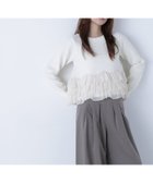 【ナチュラル ビューティー ベーシック/NATURAL BEAUTY BASIC】のヘムフリルドッキングニット 人気、トレンドファッション・服の通販 founy(ファニー) ファッション Fashion レディースファッション Fashion for Women トップス・カットソー Cut & Sew Tops ニット Knit Tops & Sweaters シフォン Chiffon, Lightweight Fabric フェミニン Feminine, Girly フリル Frill, Ruffle ヘムライン Hemline, Bottom Cut ペプラム Peplum, Flared Hem thumbnail オフホワイト1|ID: prp329100004725591 ipo3291000000034146267