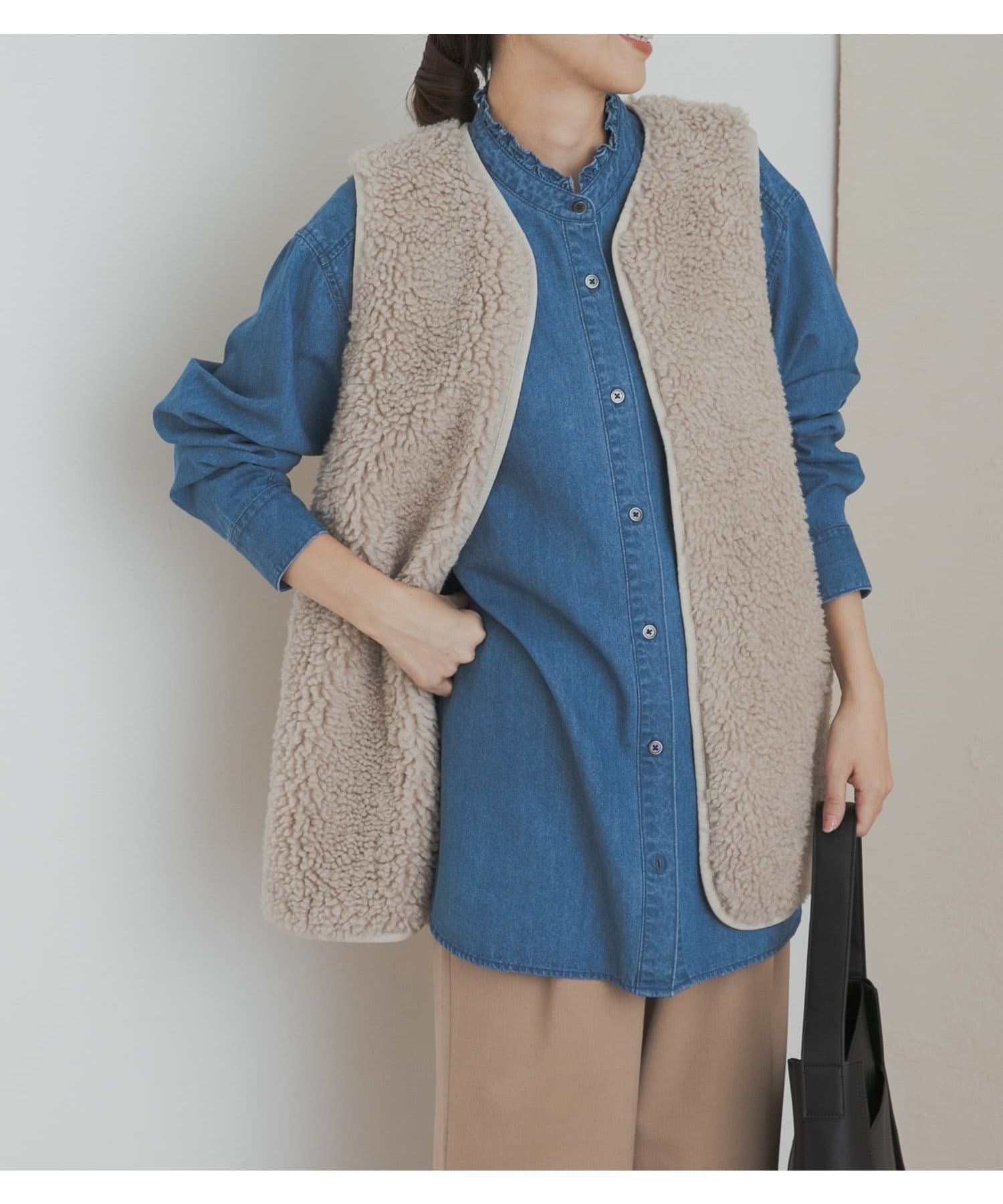 【アーバンリサーチ ドアーズ/URBAN RESEARCH DOORS】のデニムフリルスタンドシャツ 人気、トレンドファッション・服の通販 founy(ファニー) 　ファッション　Fashion　レディースファッション　Fashion for Women　トップス・カットソー　Cut & Sew Tops　シャツ・ブラウス・オフィスカジュアル　Elegant Blouses & Button-Ups　2025年　2025　2025-2026秋冬・A/W　Autumn/Winter 2025–26 AW25–26　冬　Winter / This Winter　A/W・秋冬　Autumn/Winter　 other-1|ID: prp329100004725639 ipo3291000000034613285