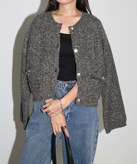 【アンドミー/andme】のツイード編み ショート丈 フリンジ 長袖 ニット カーディガン 人気、トレンドファッション・服の通販 founy(ファニー) ファッション Fashion レディースファッション Fashion for Women トップス・カットソー Cut & Sew Tops ニット Knit Tops & Sweaters カーディガン・羽織り Layered Style Cardigans カーディガン Cardigan, Knitwear クラシカル Classical, Vintage-Inspired コンパクト Compact, Small Size ショート Short, Short Length ツイード Twill, Twill Weave デニム Denim, Jeans Material 長袖 Long Sleeve, Full Sleeve フリンジ Fringe, Tassel ボトム Bottoms, Lower Wear ポケット Pocket, Pocket Detail エレガント 上品 Elegant |ID:prp329100004725643
