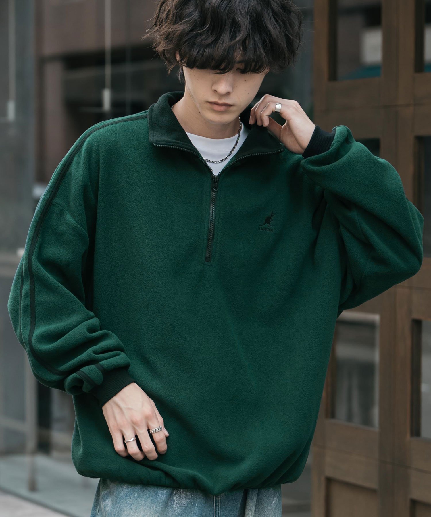 【ロッキーモンロー/Rocky Monroe】の新色追加 KANGOL 別注コラボサイドラインロゴ刺繍ハーフジップフリース インテリア・キッズ・メンズ・レディースファッション・服の通販 founy(ファニー) 　ファッション　Fashion　レディースファッション　Fashion for Women　インナー　Innerwear　春　Spring　秋　Autumn　コンパクト　Compact, Small Size　軽量　Lightweight, Ultra Light　スポーツ　Sports, Activewear　ダブル　Double, Double-Breasted　人気　Popular, Best Seller　別注　Limited Edition, Custom Order　メンズ　Men's, Menswear　ロング　Long, Long-Length　ワイド　Wide, Wide Fit　冬　Winter / This Winter　再入荷　Restock / Back in Stock　おすすめ　Recommended / Our Picks　エレガント 上品　Elegant　2025年　2025　2025-2026秋冬・A/W　Autumn/Winter 2025–26 AW25–26　A.グリーン×ブラック|ID: prp329100004725722 ipo3291000000036069155