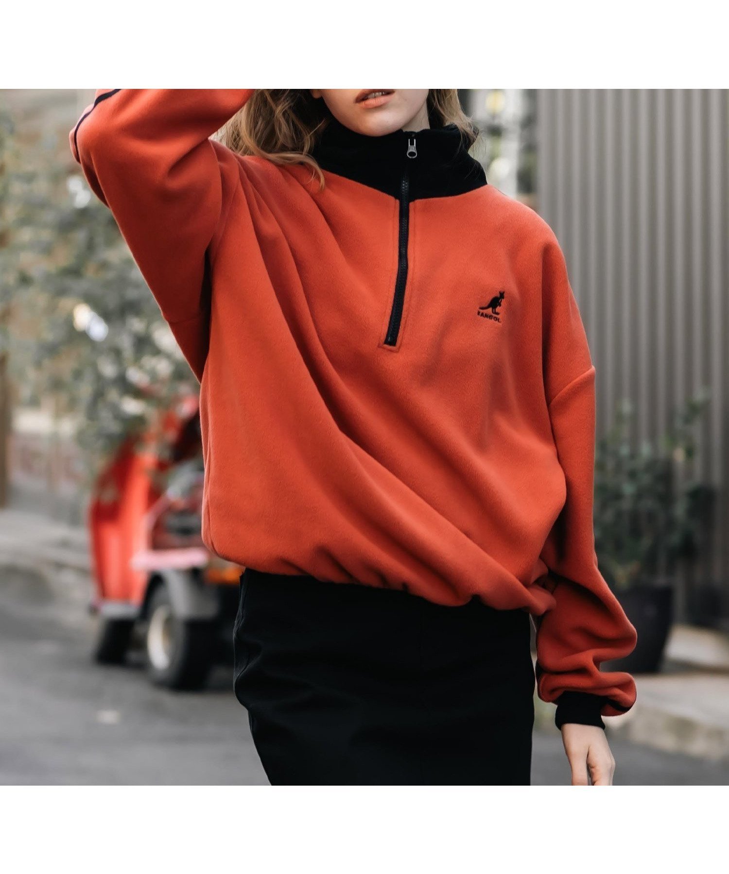 【ロッキーモンロー/Rocky Monroe】の新色追加 KANGOL 別注コラボサイドラインロゴ刺繍ハーフジップフリース インテリア・キッズ・メンズ・レディースファッション・服の通販 founy(ファニー) 　ファッション　Fashion　レディースファッション　Fashion for Women　インナー　Innerwear　春　Spring　秋　Autumn　コンパクト　Compact, Small Size　軽量　Lightweight, Ultra Light　スポーツ　Sports, Activewear　ダブル　Double, Double-Breasted　人気　Popular, Best Seller　別注　Limited Edition, Custom Order　メンズ　Men's, Menswear　ロング　Long, Long-Length　ワイド　Wide, Wide Fit　冬　Winter / This Winter　再入荷　Restock / Back in Stock　おすすめ　Recommended / Our Picks　エレガント 上品　Elegant　2025年　2025　2025-2026秋冬・A/W　Autumn/Winter 2025–26 AW25–26　A.オレンジ×ブラック|ID: prp329100004725722 ipo3291000000036069162