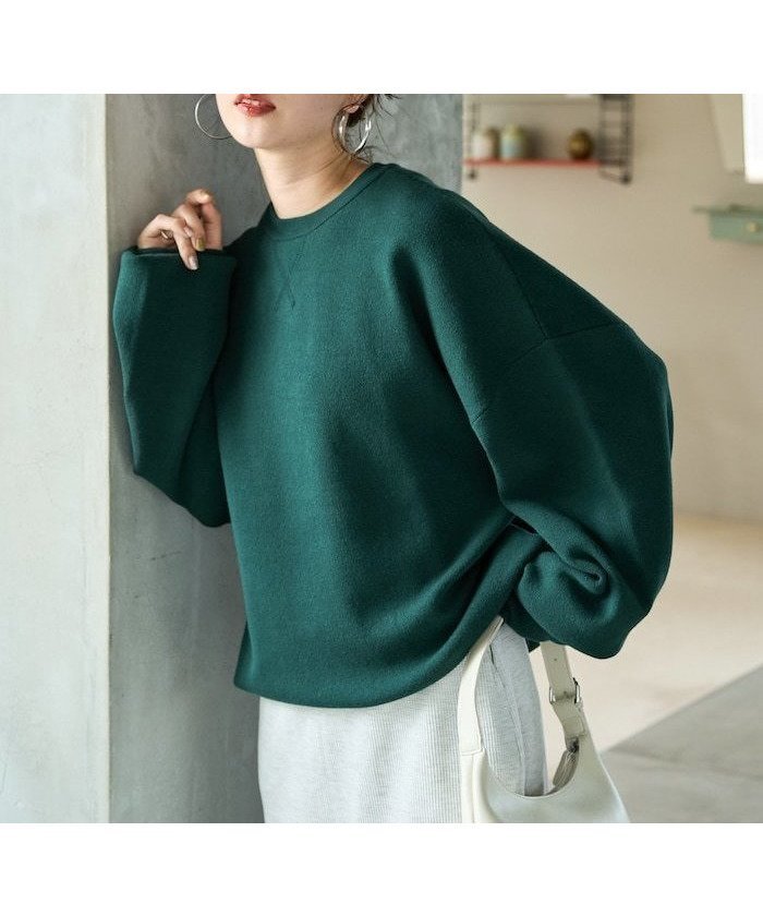 【フリークスストア/FREAK'S STORE】のスウェット ライク プルオーバー【限定展開】 25AW インテリア・キッズ・メンズ・レディースファッション・服の通販 founy(ファニー) 　ファッション　Fashion　レディースファッション　Fashion for Women　トップス・カットソー　Cut & Sew Tops　レディースパーカー・カジュアルフーディー　Casual Hoodies & Sweatshirts　カジュアルプルオーバー・ニットトップス　Pullovers & Knit Tops / Casual Pullovers　スウェット・クルーネックトップス　Sweatshirts & Crewnecks / Relaxed Fit Sweat Tops　2025年　2025　2025-2026秋冬・A/W　Autumn/Winter 2025–26 AW25–26　冬　Winter / This Winter　ショルダー　Shoulder, Shoulder Strap　スウェット / スエット　Sweatshirt, Sweatwear　ドロップ　Drop Shoulder, Dropped Style　人気　Popular, Best Seller　A/W・秋冬　Autumn/Winter　グリーン|ID: prp329100004725725 ipo3291000000034310936