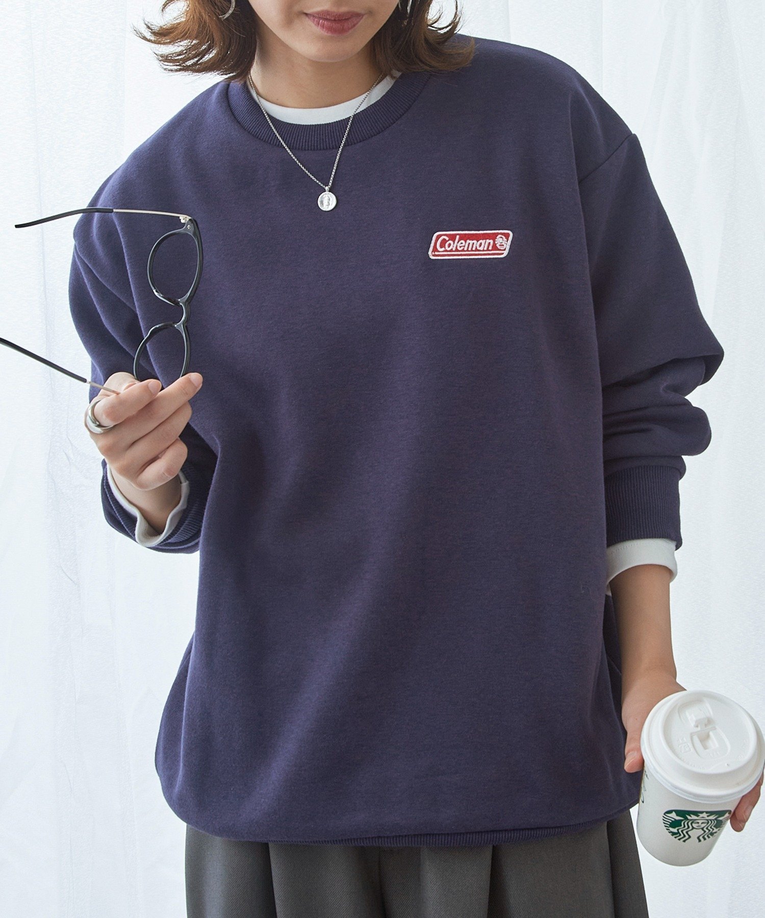 【セットアップセブン/SETUP7】のcoleman/ヘビーデューティーワンポイントロゴスウェット インテリア・キッズ・メンズ・レディースファッション・服の通販 founy(ファニー) 　ファッション　Fashion　レディースファッション　Fashion for Women　トップス・カットソー　Cut & Sew Tops　レディースパーカー・カジュアルフーディー　Casual Hoodies & Sweatshirts　スウェット・クルーネックトップス　Sweatshirts & Crewnecks / Relaxed Fit Sweat Tops　アウトドア　Outdoor Clothing　カーゴパンツ　Cargo Pants, Utility Pants　デニム　Denim, Jeans Material　トレンド　Trend, Trending Now　人気　Popular, Best Seller　フィット　Fit, Slim Fit　メンズ　Men's, Menswear　リラックス　Relax, Relaxed Fit　ロング　Long, Long-Length　再入荷　Restock / Back in Stock　スマホショルダーバッグ　Smartphone Shoulder Bag　NVY|ID: prp329100004725781 ipo3291000000034257895