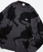 【フリークスストア/FREAK'S STORE】のリラックスフィット ジャカード クルーネック モヘアタッチ シャギーニット / キャットモチーフ 【限定展開】 25AW チャコールグレー|ID: prp329100004725827 ipo3291000000034197820