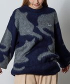 【フリークスストア/FREAK'S STORE】のリラックスフィット ジャカード クルーネック モヘアタッチ シャギーニット / キャットモチーフ 【限定展開】 25AW ネイビー|ID: prp329100004725827 ipo3291000000034197821