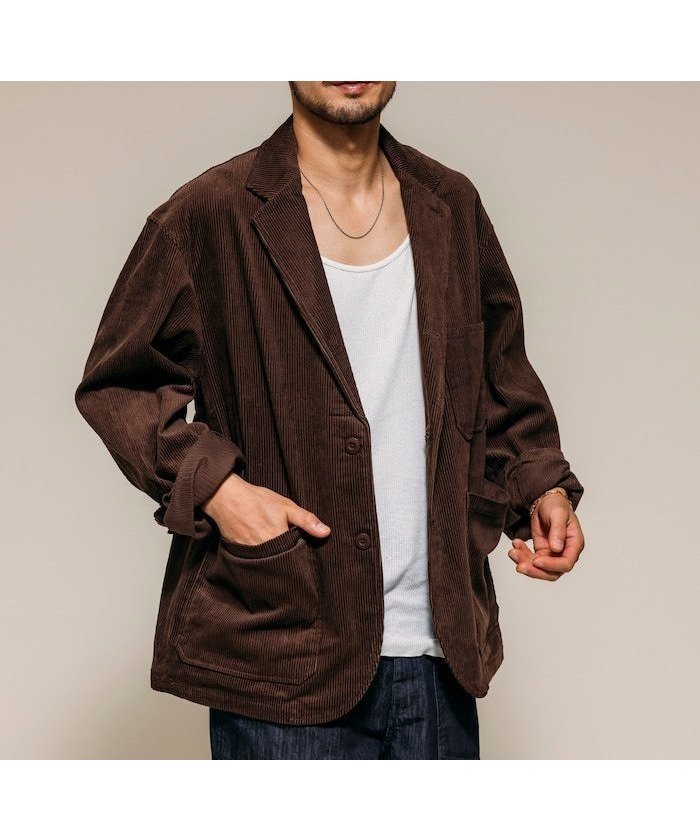 【フリークスストア/FREAK'S STORE】の別注 SMU PT-38 SETUP CORDUROY JACKET/コーデュロイ/リラックスフィット インテリア・キッズ・メンズ・レディースファッション・服の通販 founy(ファニー) 　ファッション　Fashion　メンズファッション　Fashion for Men　セットアップ　Matching Sets　アメリカン　American Style　インナー　Innerwear　キャップ　Cap, Baseball Cap　クラシック　Classic, Timeless Style　コーデュロイ　Corduroy, Cord Fabric　シューズ　Shoes, Footwear　ジャケット　Jacket, Outerwear　スウェット / スエット　Sweatshirt, Sweatwear　スニーカー　Sneakers, Trainers　セットアップ　Set-Up, Coordinated Outfit　デニム　Denim, Jeans Material　定番　Standard, Basic Item　バランス　Balance, Style Balance　フィット　Fit, Slim Fit　ボトム　Bottoms, Lower Wear　ポケット　Pocket, Pocket Detail　別注　Limited Edition, Custom Order　ミリタリー　Military, Army Style　リラックス　Relax, Relaxed Fit　ワーク　Workwear, Utility Style　A/W・秋冬　Autumn/Winter　冬　Winter / This Winter　ブラウン|ID: prp329100004725828 ipo3291000000034180150