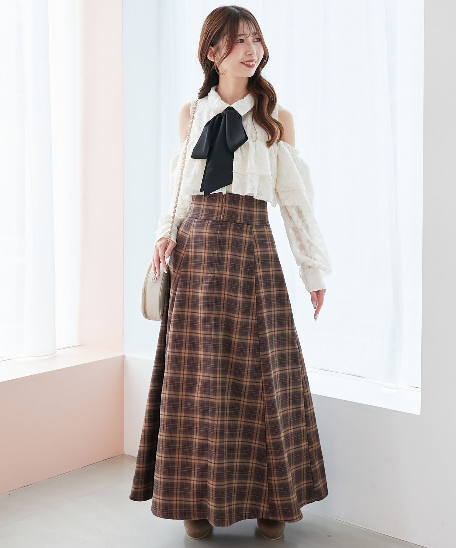 【マジェスティック レゴン/MAJESTIC LEGON】のバックレースアップフレアスカート インテリア・キッズ・メンズ・レディースファッション・服の通販 founy(ファニー) ファッション Fashion レディースファッション Fashion for Women スカート Skirts Aライン・フレアスカート A-Line & Flared Skirts カーディガン Cardigan, Knitwear シアー Sheer, See-Through ジャケット Jacket, Outerwear ダウン Down, Puffer 定番 Standard, Basic Item フレア Flare, Flared ロング Long, Long-Length 再入荷 Restock / Back in Stock おすすめ Recommended / Our Picks エレガント 上品 Elegant Dブラウン柄|ID: prp329100004725958 ipo3291000000034498465