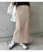 【アンドミー/andme】のセルフカット リブ ロング タイトスカート グレージュ|ID: prp329100004726018 ipo3291000000034784913