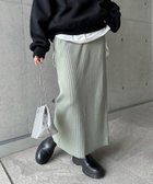【アンドミー/andme】のセルフカット リブ ロング タイトスカート 人気、トレンドファッション・服の通販 founy(ファニー) ファッション Fashion レディースファッション Fashion for Women スカート Skirts おすすめ Recommended / Our Picks スリット Slit, Slit Detail タイトスカート Pencil Skirt, Tight Skirt ポケット Pocket, Pocket Detail ロング Long, Long-Length 楽ちん Easy Fit, Comfortable thumbnail ライトグリーン|ID: prp329100004726018 ipo3291000000035110897