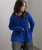 【ローリーズファーム/LOWRYS FARM】のペプラムニットカーディガンLS 人気、トレンドファッション・服の通販 founy(ファニー) ファッション Fashion レディースファッション Fashion for Women トップス・カットソー Cut & Sew Tops ニット Knit Tops & Sweaters カーディガン・羽織り Layered Style Cardigans カーディガン Cardigan, Knitwear デニム Denim, Jeans Material フレア Flare, Flared ペプラム Peplum, Flared Hem エレガント 上品 Elegant |ID:prp329100004726065