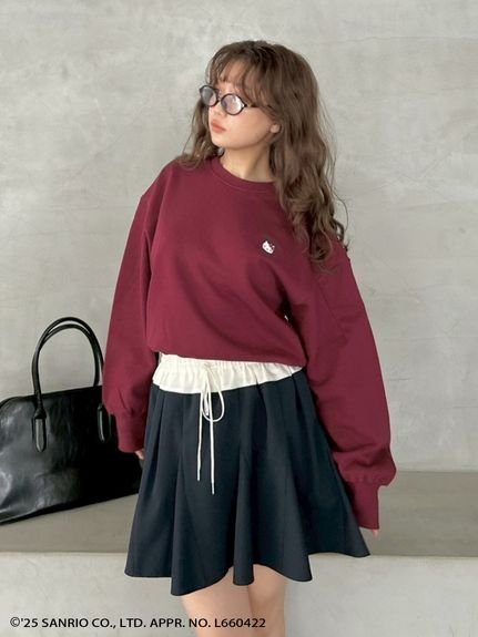 【スナイデル/SNIDEL】の【HELLO KITTY】バリエプルオーバー インテリア・キッズ・メンズ・レディースファッション・服の通販 founy(ファニー) 　ファッション　Fashion　レディースファッション　Fashion for Women　トップス・カットソー　Cut & Sew Tops　カジュアルプルオーバー・ニットトップス　Pullovers & Knit Tops / Casual Pullovers　ヴィンテージ　Vintage Style　グラフィック　Graphic, Graphic Design　今季　This Season, Current Season　ショルダー　Shoulder, Shoulder Strap　ストレート　Straight, Straight Cut　スペシャル　Special, Limited Edition　スマート　Smart, Elegant　ドロップ　Drop Shoulder, Dropped Style　フォルム　Silhouette, Form　フロント　Front, Front Design　プリント　Print, Printed Pattern　ミニスカート　Mini Skirt, Short Skirt　リボン　Ribbon, Bow　ワイド　Wide, Wide Fit　おすすめ　Recommended / Our Picks　BUR[048]|ID: prp329100004726200 ipo3291000000034148756