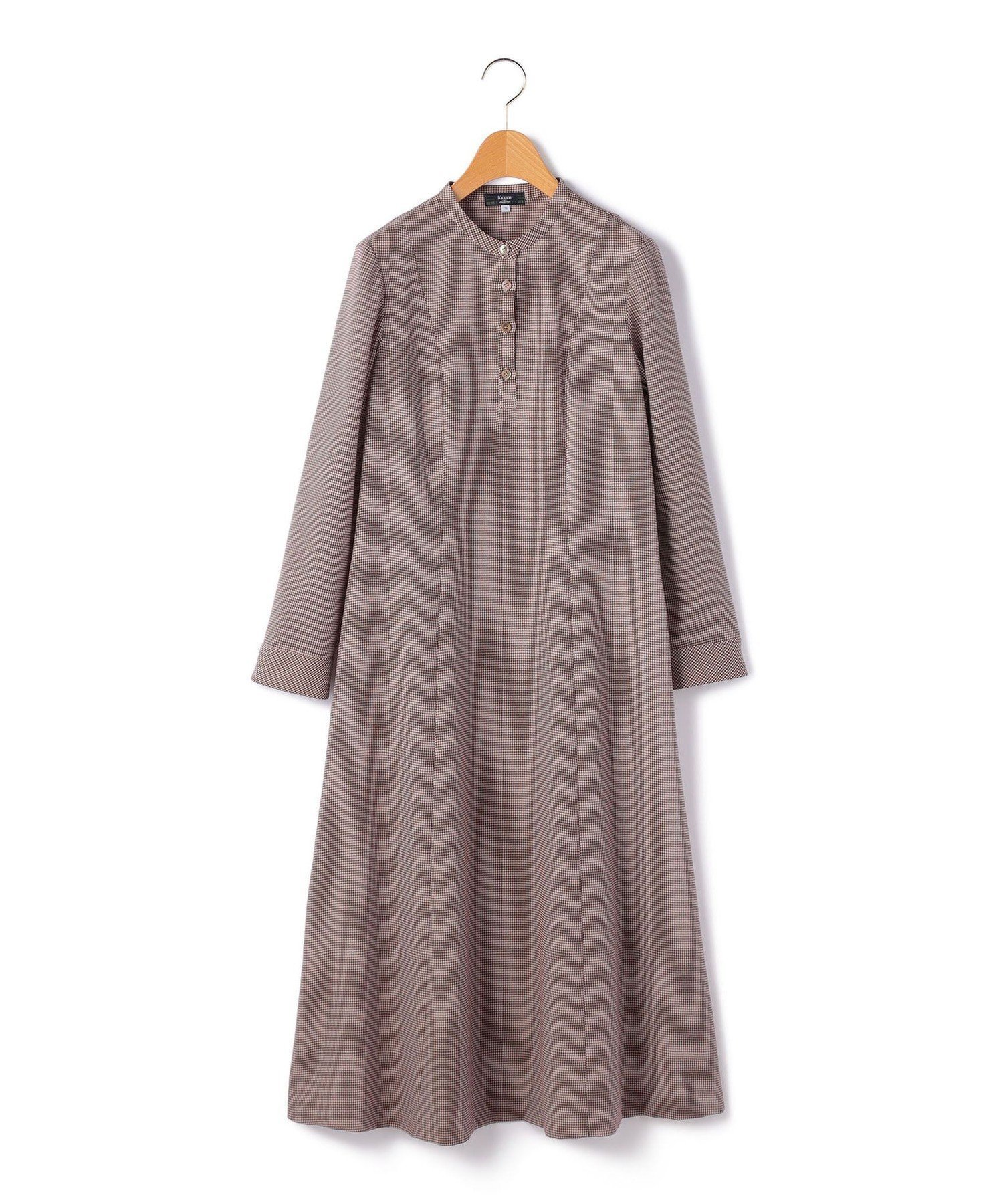 【キース/KEITH】の【Lサイズ】ステートハウンドトゥースワンピース インテリア・キッズ・メンズ・レディースファッション・服の通販 founy(ファニー) 　ファッション　Fashion　レディースファッション　Fashion for Women　ワンピース　Dresses　おすすめ　Recommended / Our Picks　アンダー　Underwear Essentials　スカーフ　Scarf, Neckwear　スリット　Slit, Slit Detail　ハウンドトゥース　Houndstooth, Dogtooth Check　フレア　Flare, Flared　レッド|ID: prp329100004726250 ipo3291000000034148941