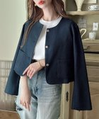 【ジュノア/JUNOAH】のMeiru 金釦ノーカラージャケット ネイビー|ID: prp329100004726285 ipo3291000000034498889