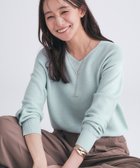 【インディヴィ/INDIVI】の【ウール混ラメ素材】Vネック煌めきニット ブルー|ID: prp329100004726290 ipo3291000000034214428