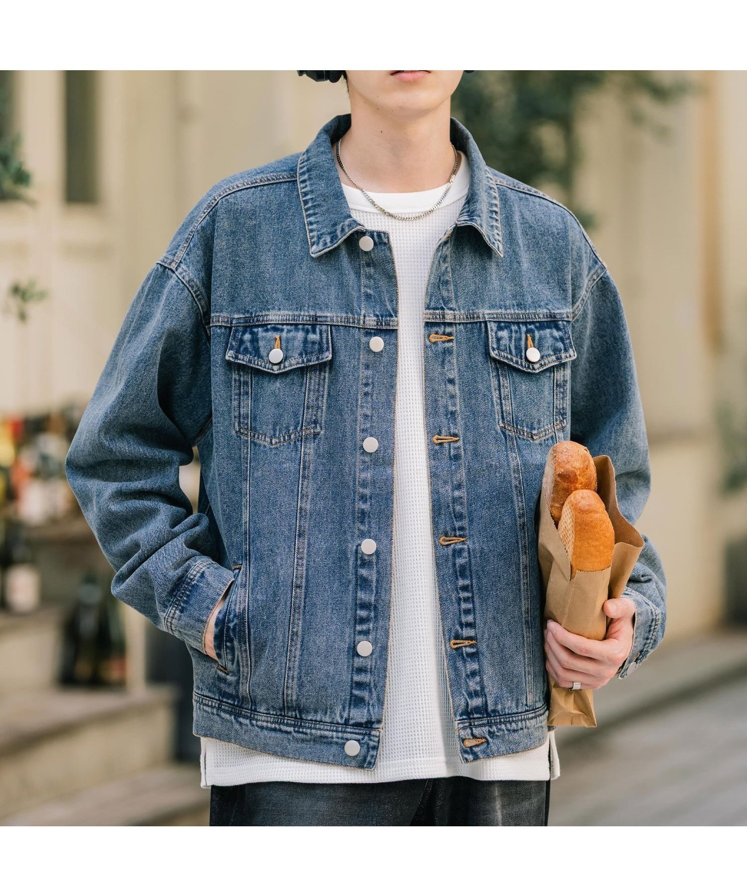 【ロッキーモンロー/Rocky Monroe】のオーバーサイズヴィンテージライク3rdタイプデニムジャケット インテリア・キッズ・メンズ・レディースファッション・服の通販 founy(ファニー) 　ファッション　Fashion　レディースファッション　Fashion for Women　アウター　Coat / Outerwear Collection　レディースジャケット・軽アウター　Jackets　デニムジャケット / カジュアルアウター　Denim Jackets　ヴィンテージ　Vintage Style　カーゴパンツ　Cargo Pants, Utility Pants　ケミカル　Chemical, Chemical Wash　シンプル　Simple, Minimal　ジャケット　Jacket, Outerwear　スラックス　Slacks, Dress Pants　デニム　Denim, Jeans Material　フラップ　Flap, Flap Pocket　フレア　Flare, Flared　フロント　Front, Front Design　ポケット　Pocket, Pocket Detail　メンズ　Men's, Menswear　ユーズド　Used, Vintage-Look　ロング　Long, Long-Length　ワイド　Wide, Wide Fit　おすすめ　Recommended / Our Picks　ブルーケミカル|ID: prp329100004726336 ipo3291000000034509059