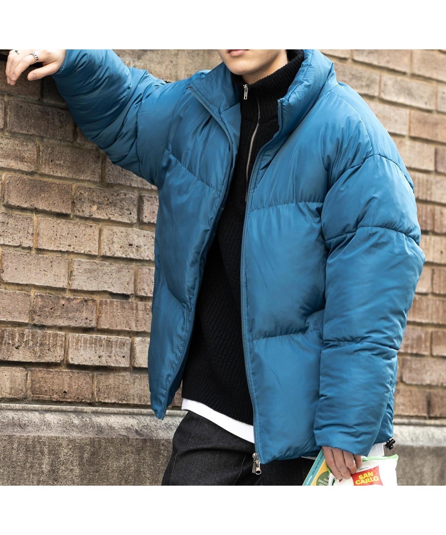 【ロッキーモンロー/Rocky Monroe】のオーバーサイズファイバーダウン中綿ジャケット インテリア・キッズ・メンズ・レディースファッション・服の通販 founy(ファニー) 　ファッション　Fashion　レディースファッション　Fashion for Women　アウター　Coat / Outerwear Collection　レディースジャケット・軽アウター　Jackets　アウトドア　Outdoor Clothing　軽量　Lightweight, Ultra Light　ジップ　Zip, Zipper　ジャケット　Jacket, Outerwear　スタンド　Stand Collar, Upright Stand　ダウン　Down, Puffer　トレンド　Trend, Trending Now　トレーナー　Sweatshirt, Trainer　ドローコード　Drawcord, Drawstring Cord　バランス　Balance, Style Balance　ビッグ　Big, Oversized　フィット　Fit, Slim Fit　防寒　Cold Protection, Winter-Ready　メンズ　Men's, Menswear　ワイド　Wide, Wide Fit　再入荷　Restock / Back in Stock　おすすめ　Recommended / Our Picks　ブルー|ID: prp329100004726384 ipo3291000000034477145