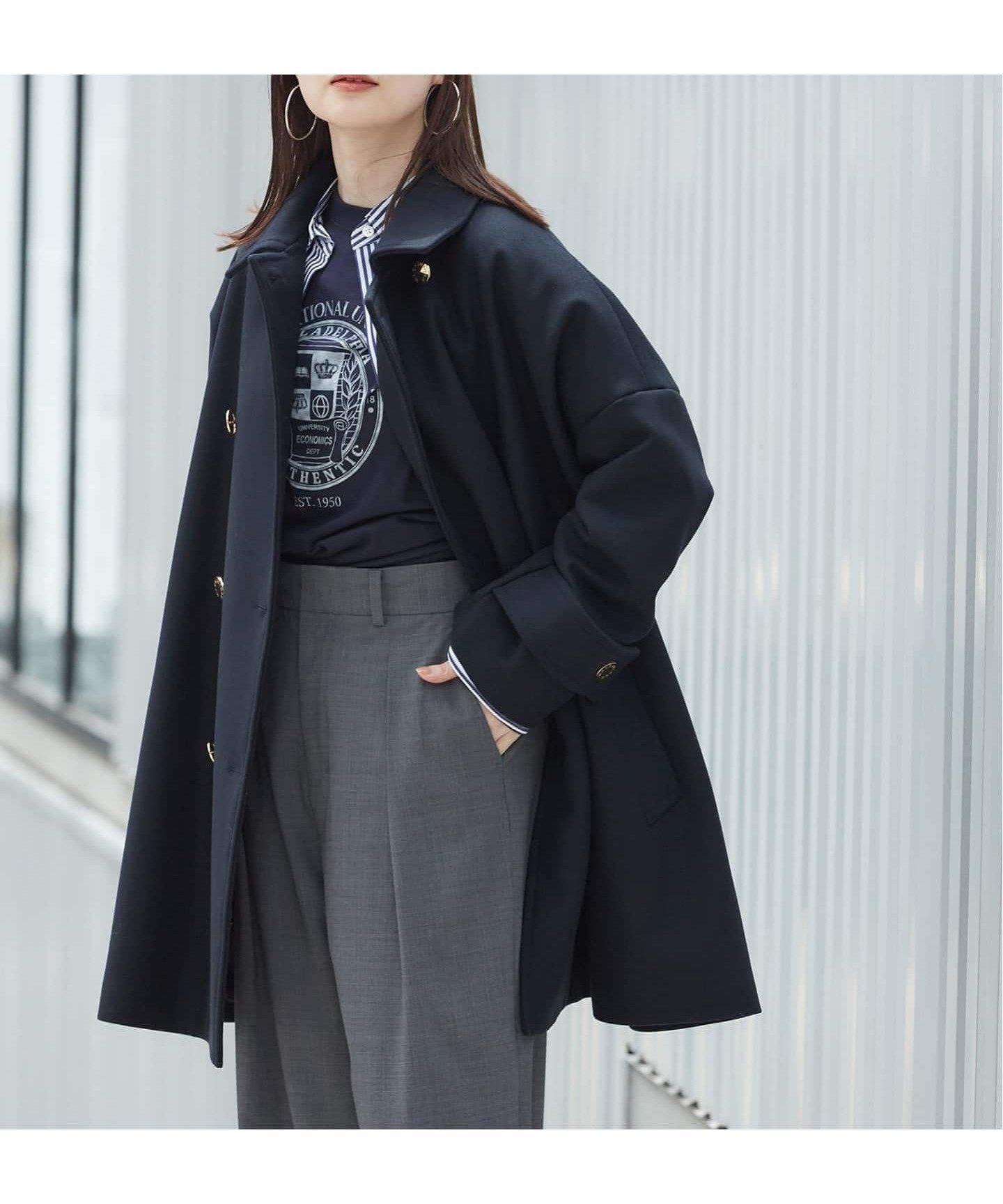 【ジャーナルスタンダード レサージュ/journal standard L'essage】の《追加》《別注》【MACKINTOSH】NEW HUMBIE DOUBLE MB EX コート インテリア・キッズ・メンズ・レディースファッション・服の通販 founy(ファニー) 　ファッション　Fashion　レディースファッション　Fashion for Women　アウター　Coat / Outerwear Collection　コート・ロングコート・ピーコート　Long Coats, Peacoats & More　エレガント 上品　Elegant　シルク　Silk, 100% Silk　ダブル　Double, Double-Breasted　定番　Standard, Basic Item　ハンド　Hand, Handmade　バランス　Balance, Style Balance　別注　Limited Edition, Custom Order　防寒　Cold Protection, Winter-Ready　メルトン　Melton, Heavy Wool　モダン　Modern, Contemporary　リネン　Linen, Linen Fabric　2025年　2025　2025-2026秋冬・A/W　Autumn/Winter 2025–26 AW25–26　ネイビー|ID: prp329100004726406 ipo3291000000034270903
