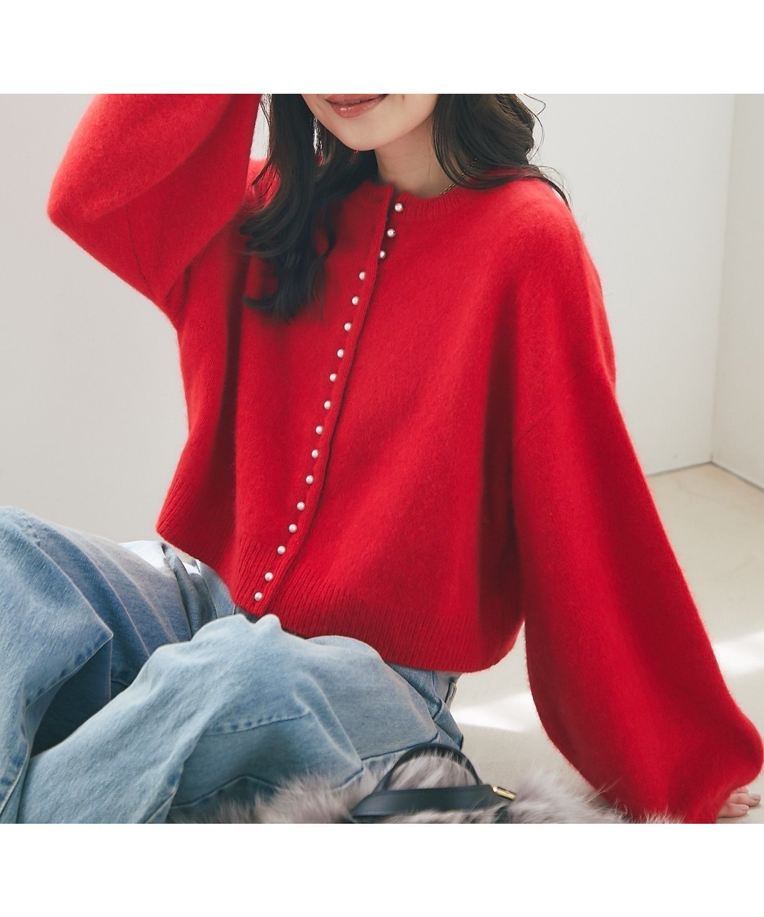 【ラブティックボンボン/La boutique BonBon】の【名品アップデート・最強愛され】ヘアリーウール前後2WAYカーディガン インテリア・キッズ・メンズ・レディースファッション・服の通販 founy(ファニー) ファッション Fashion レディースファッション Fashion for Women トップス・カットソー Cut & Sew Tops カーディガン・羽織り Layered Style Cardigans カーディガン Cardigan, Knitwear ジャケット Jacket, Outerwear デニム Denim, Jeans Material 人気 Popular, Best Seller バランス Balance, Style Balance パール Pearl, Pearl Accent フェミニン Feminine, Girly 羽織 Haori, Light Jacket ワイド Wide, Wide Fit おすすめ Recommended / Our Picks エレガント 上品 Elegant レッド|ID: prp329100004726419 ipo3291000000034603753