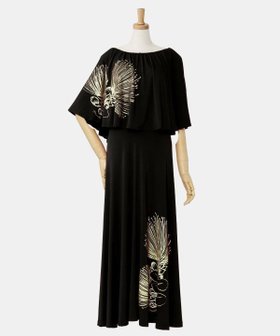 【アミナコレクション/Amina Collection】の【マウナロア】レフアケープ フレアーワンピース 人気、トレンドファッション・服の通販 founy(ファニー) ファッション Fashion レディースファッション Fashion for Women ワンピース Dresses ショルダー Shoulder, Shoulder Strap シルク Silk, 100% Silk ドレープ Drape, Draping Fabric フィット Fit, Slim Fit フリル Frill, Ruffle プリント Print, Printed Pattern |ID:prp329100004726443